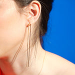 TAI JEWELRY Earrings Double Chain Linear Earrings