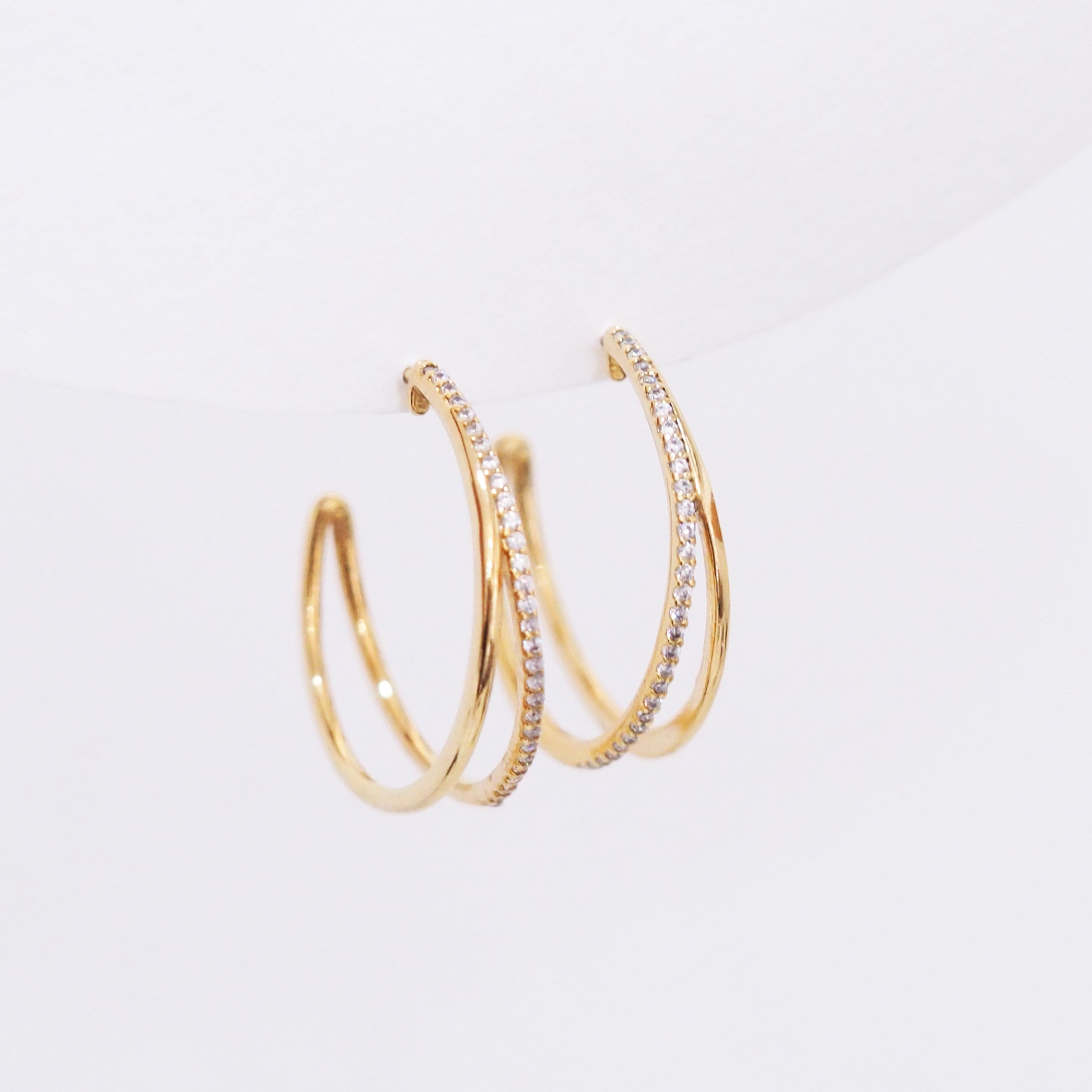 TAI JEWELRY Earrings Double Oval Hoops