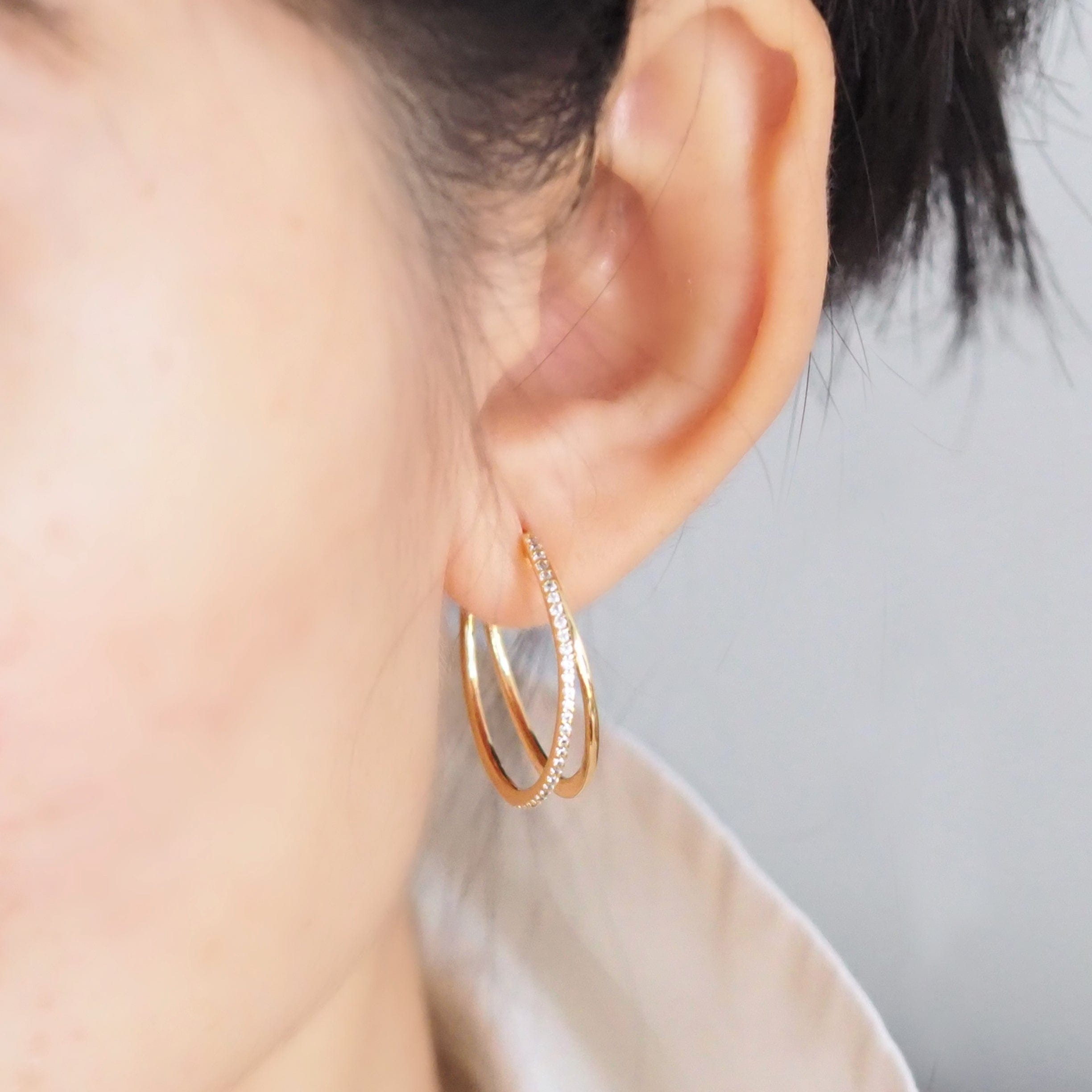 TAI JEWELRY Earrings Double Oval Hoops