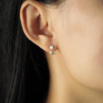 TAI JEWELRY Earrings Double Pearl Ear Jacket
