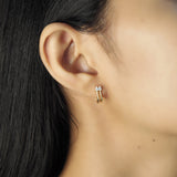 TAI JEWELRY Earrings Double Stone Cage Earring