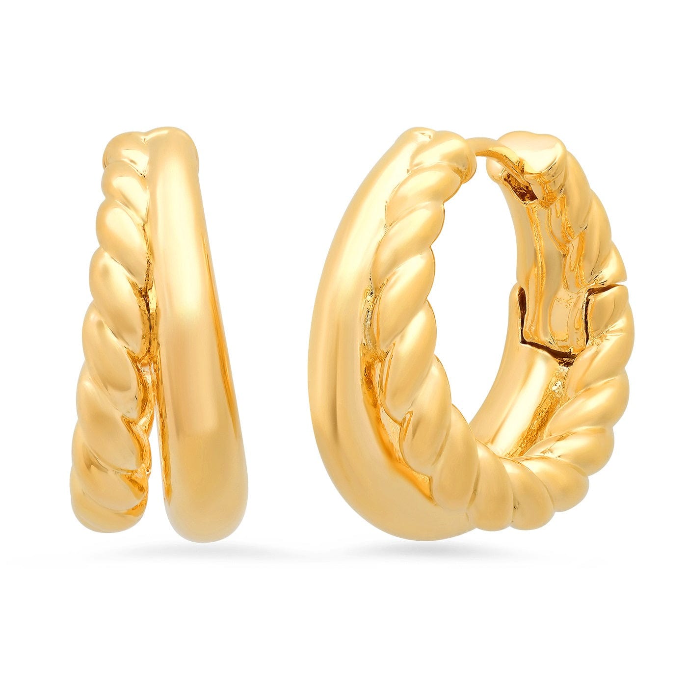 TAI JEWELRY Earrings Gold Double Twist Hoop