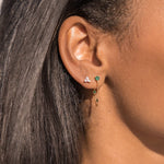 TAI JEWELRY Earrings Draper Studs With CZ Chain