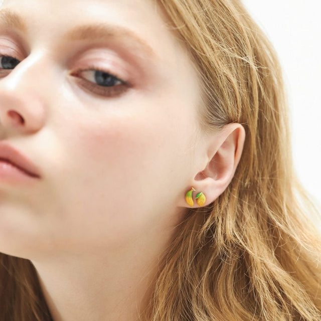 Tai White Enamel Rose Studs TJE-362