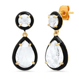 TAI JEWELRY Earrings Enamel Bezled CZ Drop Earrings