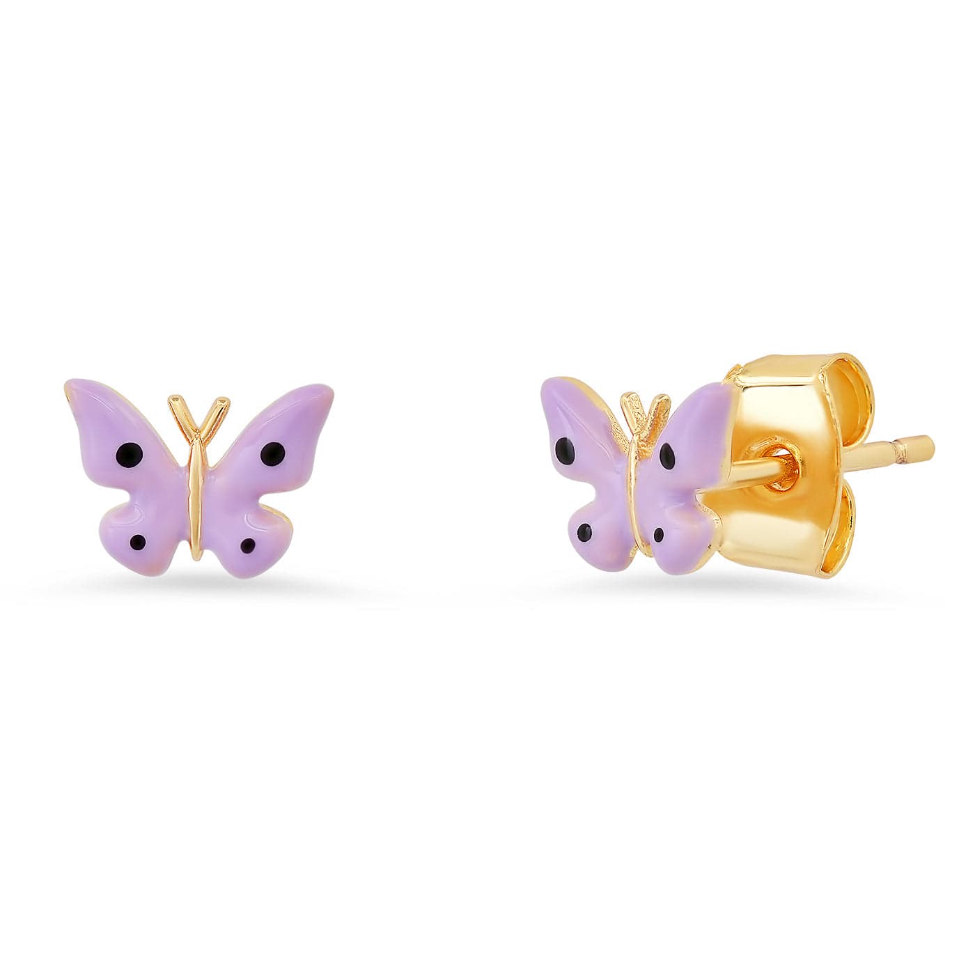 TAI JEWELRY Earrings Lavender Enamel Butterfly Studs