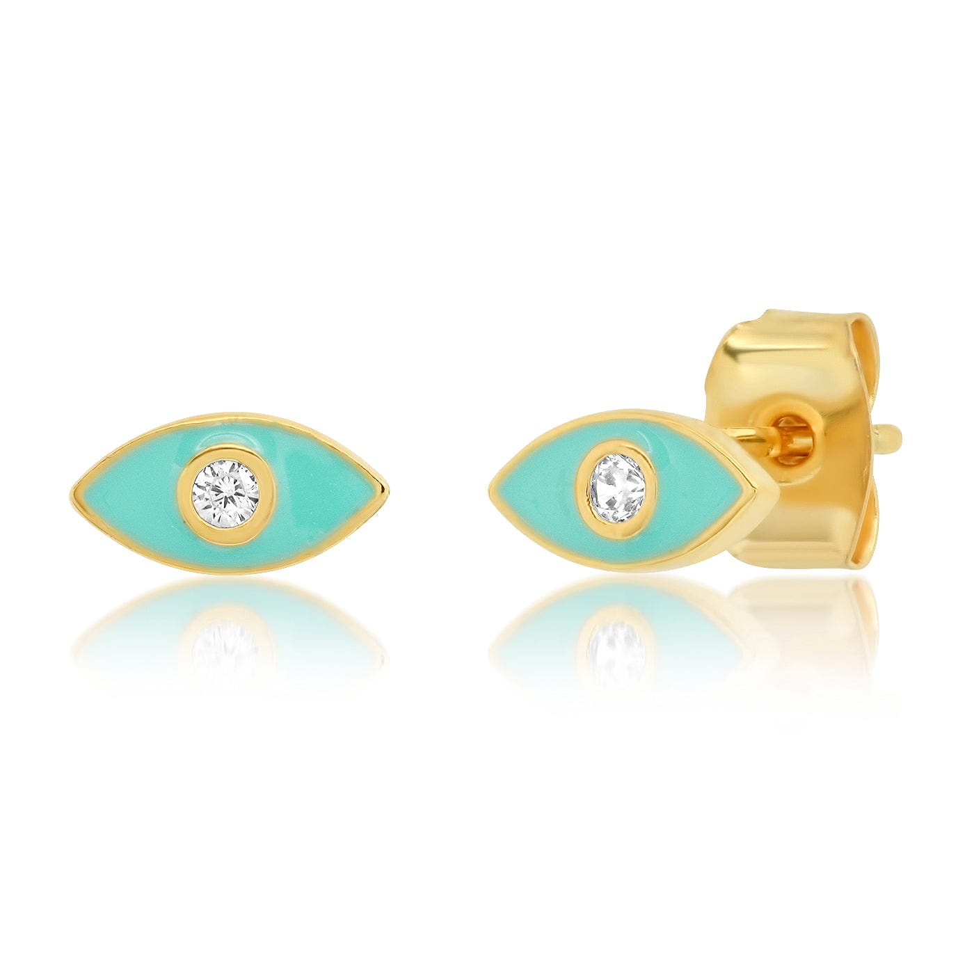 TAI JEWELRY Earrings Turquoise Enamel Eye Stud