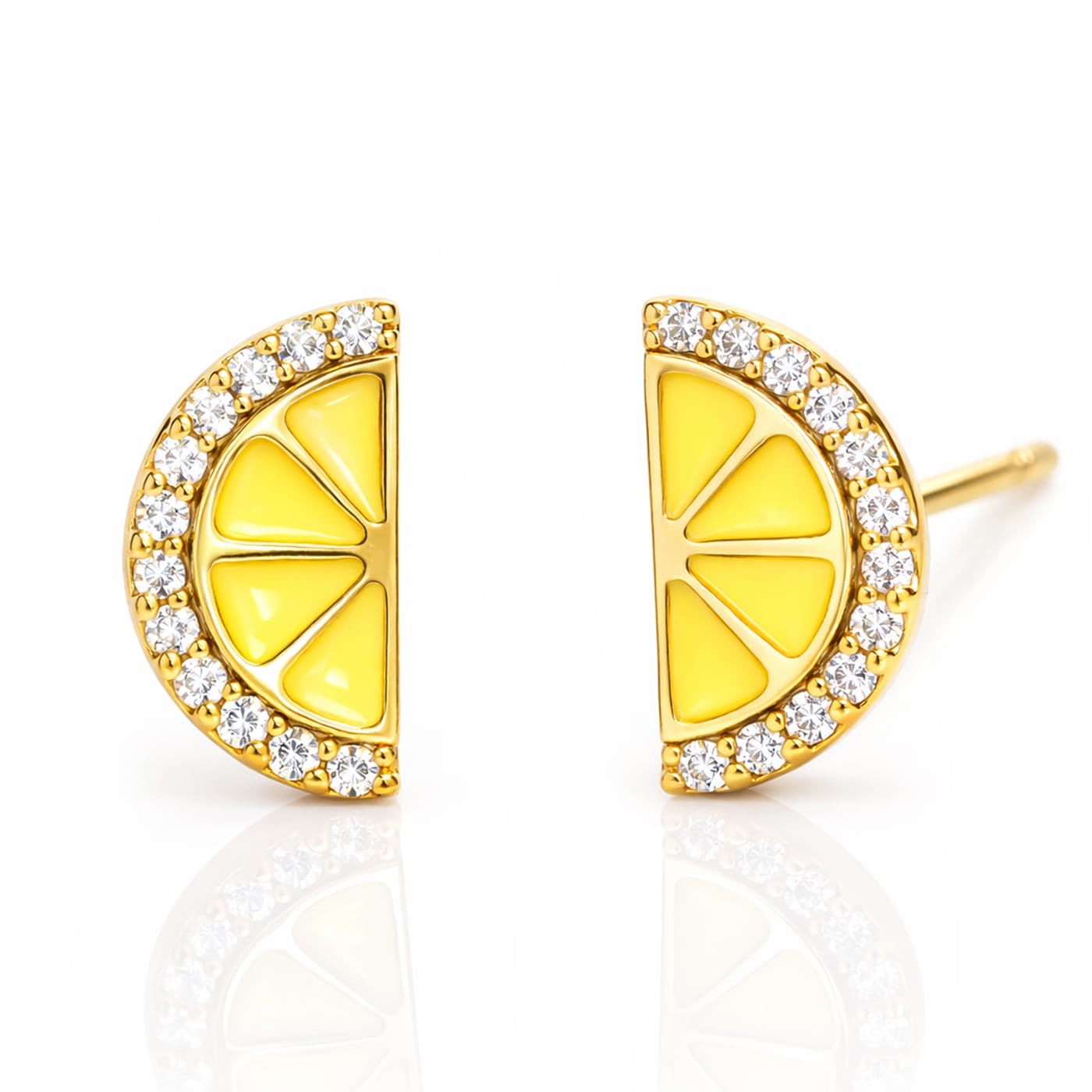 TAI JEWELRY Earrings Enamel Lemon Slice Studs