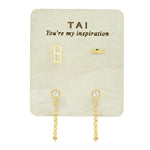 TAI JEWELRY Earrings Enamel Monogram Stud Set