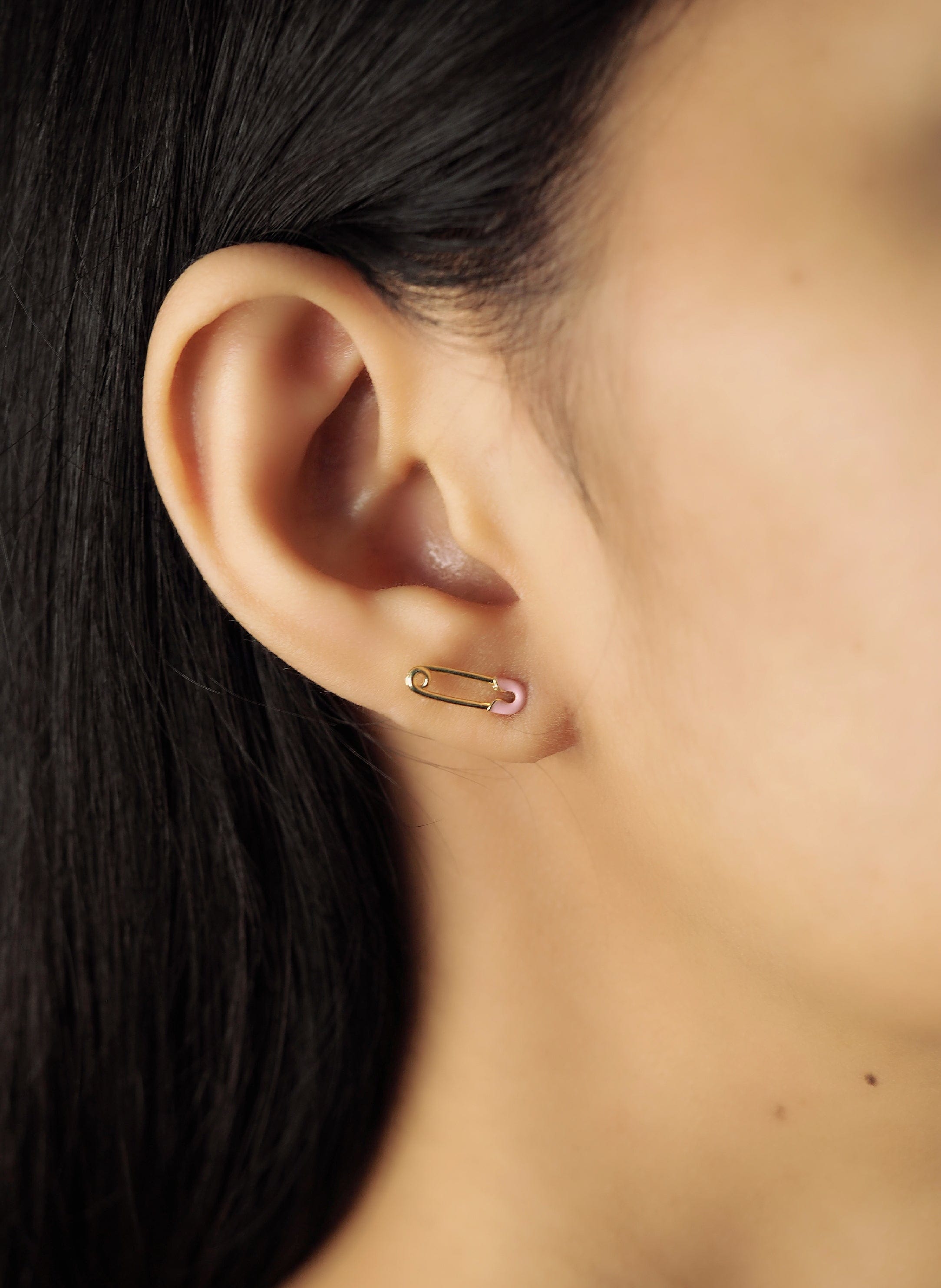 TAI JEWELRY Earrings Enamel Safety Pin Studs