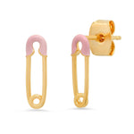 TAI JEWELRY Earrings Pink Enamel Safety Pin Studs