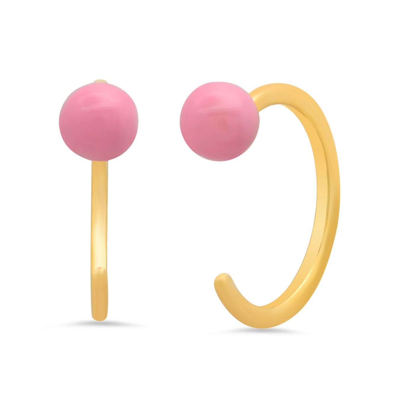 TAI JEWELRY Earrings Pink Enamel Stud Huggie