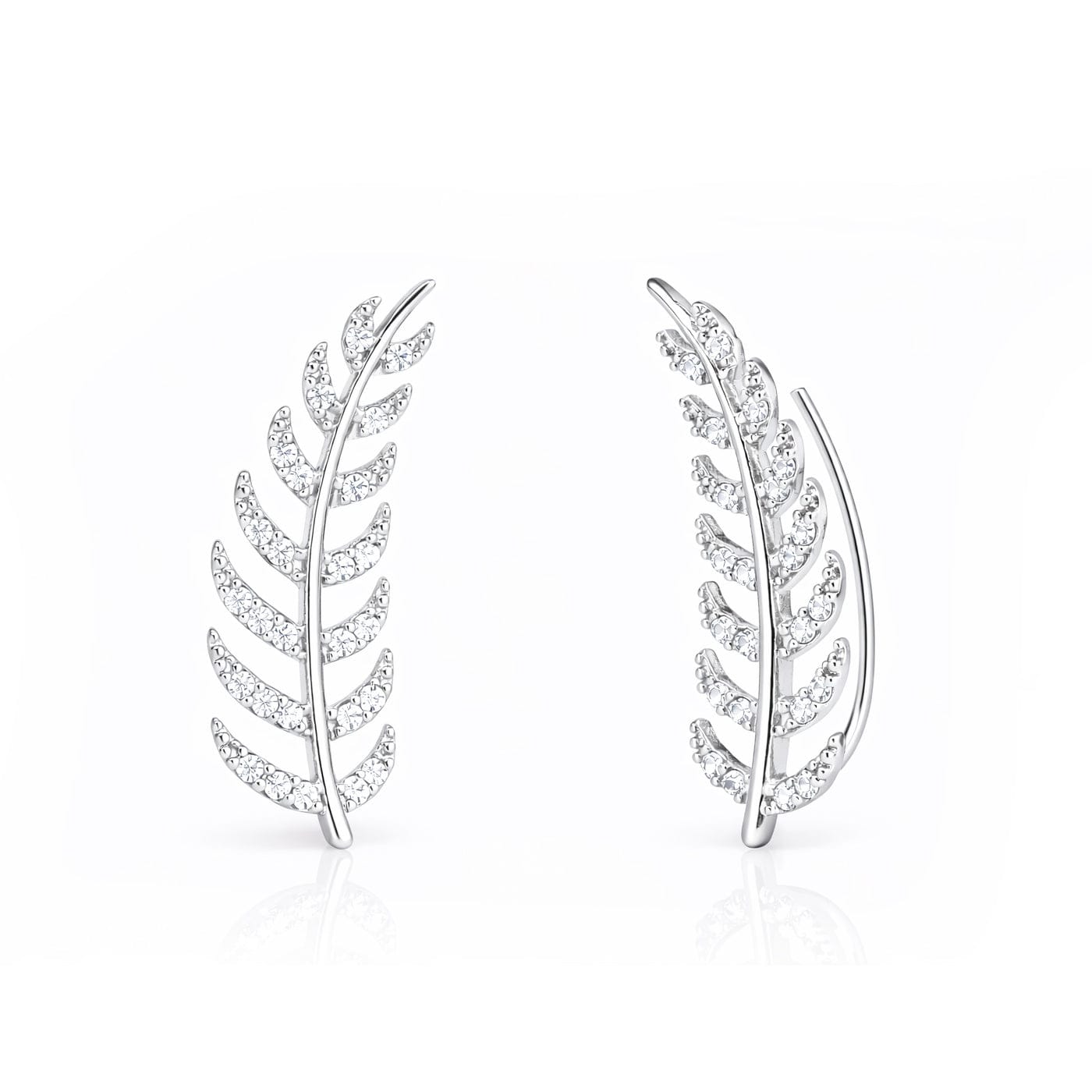 TAI JEWELRY Earrings Silver Feather Ear Climber