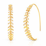 TAI JEWELRY Earrings Gold Feather Hoop Earrings