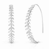 TAI JEWELRY Earrings Silver Feather Hoop Earrings