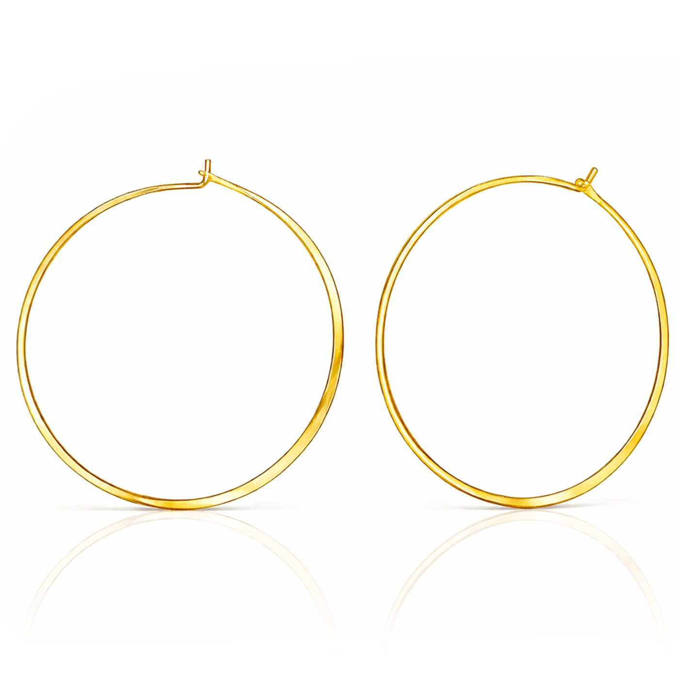 TAI JEWELRY Earrings Gold Flat Hoop | 55MM