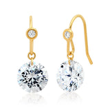TAI JEWELRY Earrings Gold Floating Solitaire Drop Earring