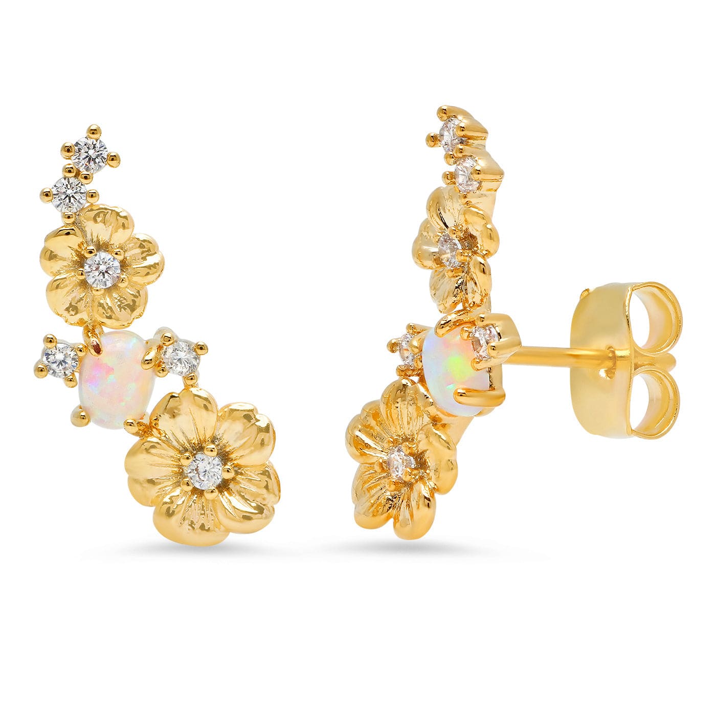 TAI JEWELRY Earrings Floral Opal Climber