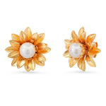 TAI JEWELRY Earrings Flower Studs with Pearl Center