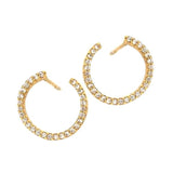 TAI JEWELRY Earrings Front To Back Pave Hoop Earrings