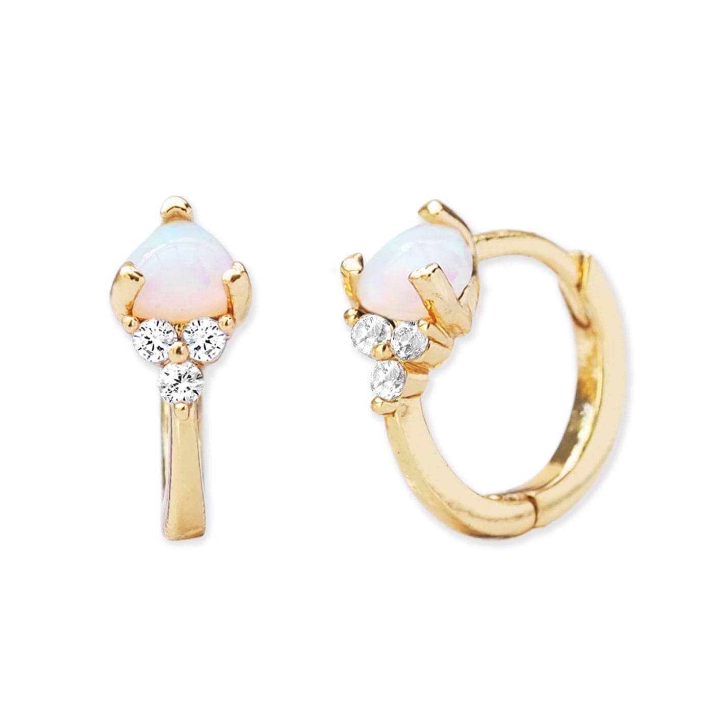 TAI JEWELRY Earrings Gemstone Trio Huggie Hoop Earrings