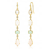 TAI JEWELRY Earrings Gold 4 Stone Linear Drop Earring