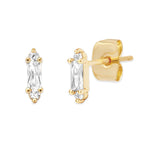 TAI JEWELRY | Gold Baguette Mini Stud Earrings | Earrings |