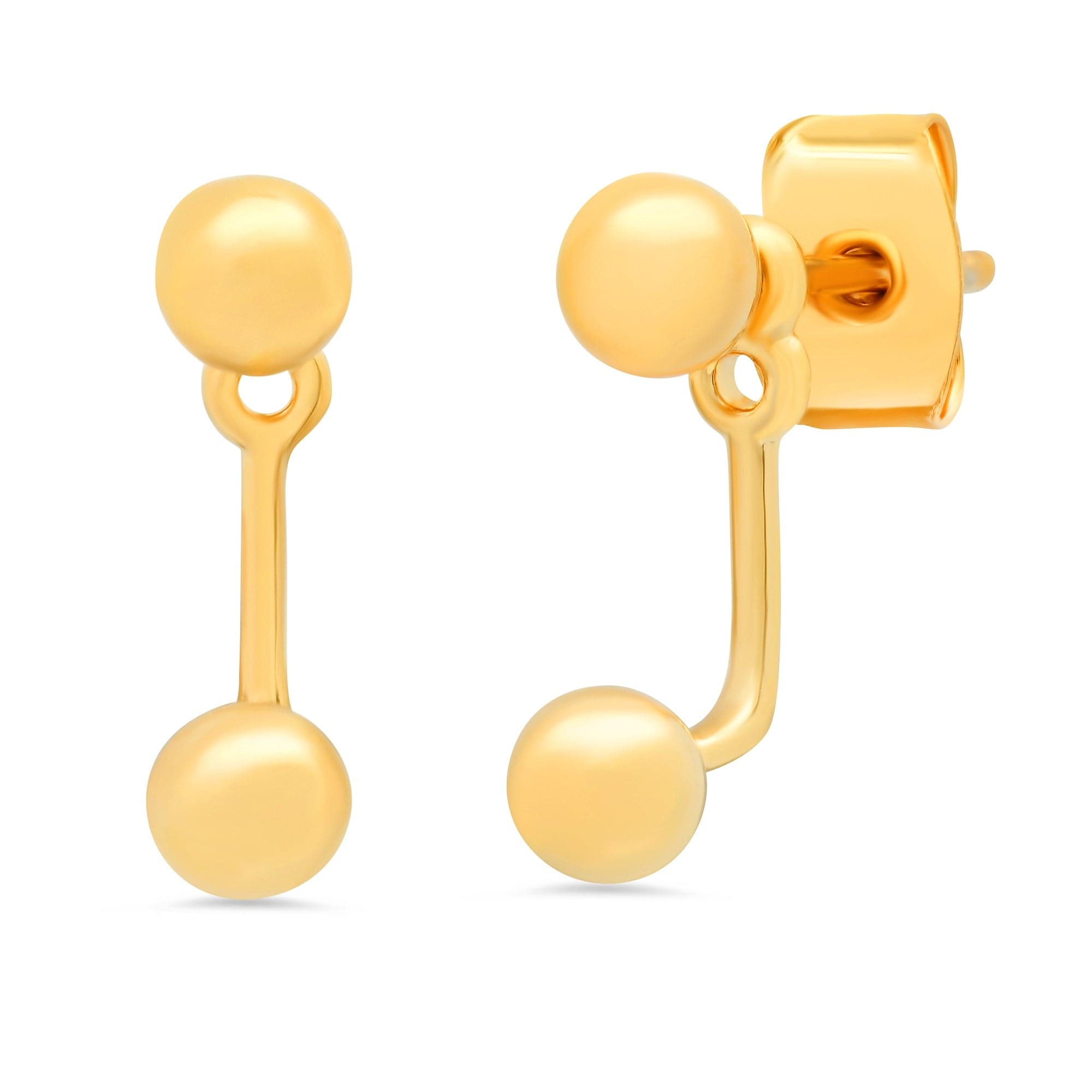 TAI JEWELRY Earrings Gold Ball Ear Jacket
