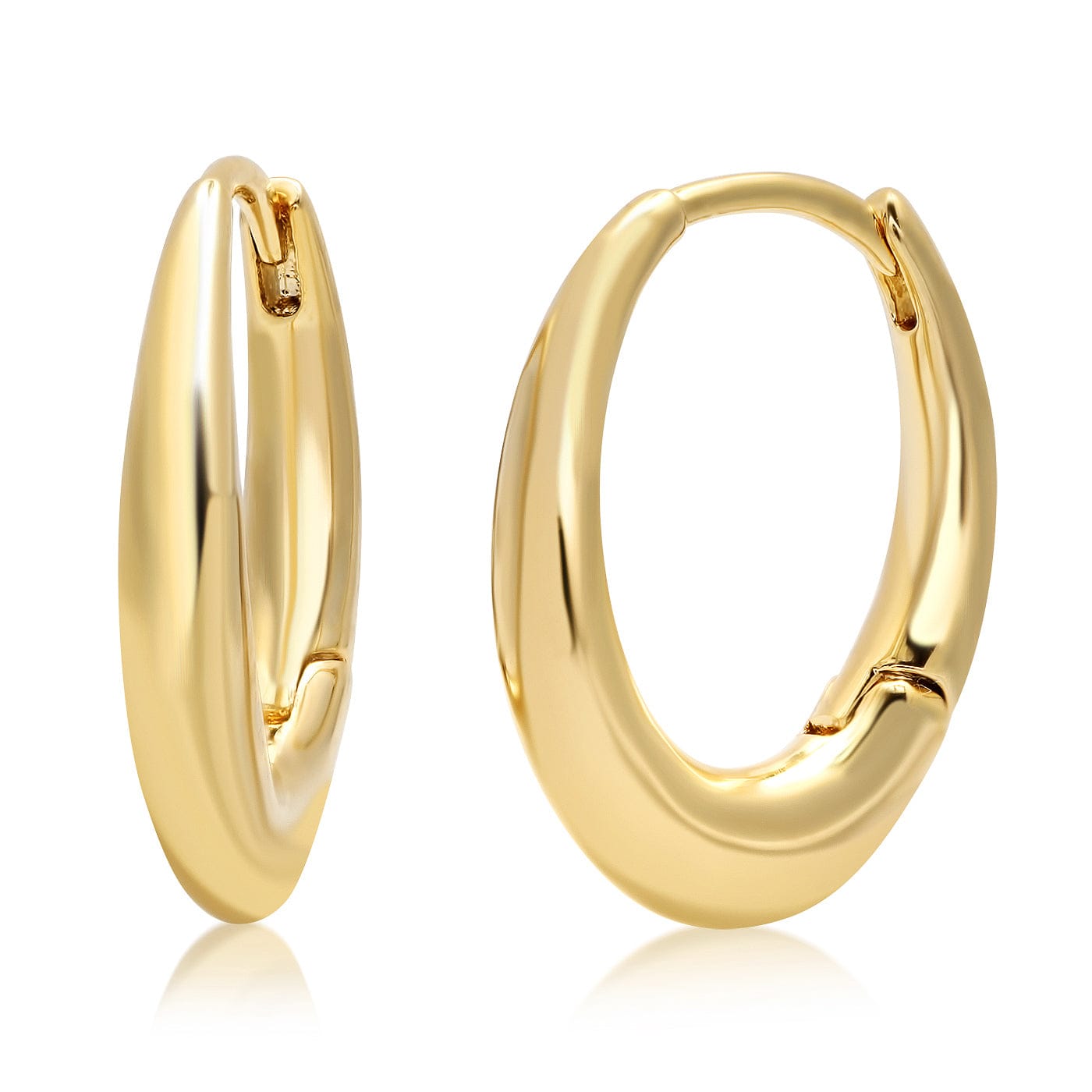 TAI JEWELRY Earrings Gold Oval Hoop With Snap Closure
