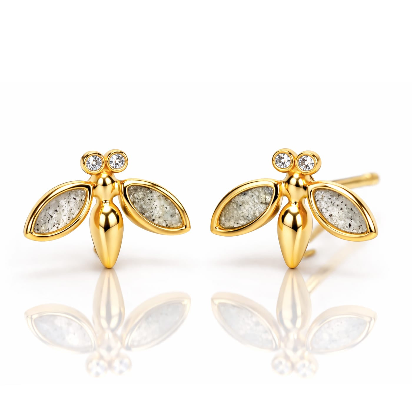 TAI JEWELRY Earrings Labradorite Gold Vermeil Bee Studs With Stone Accents