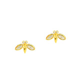 TAI JEWELRY Earrings Labradorite Gold Vermeil Bee Studs With Stone Accents
