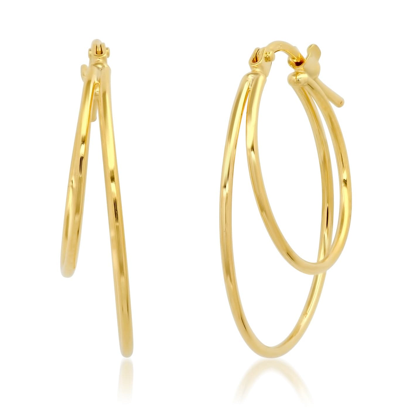 TAI JEWELRY Earrings Gold Vermeil High Low Split Hoop