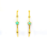 TAI JEWELRY Earrings Gold Vermeil Large Hoop With Opal And Cz Detailing