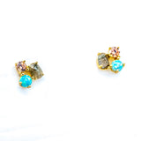 TAI JEWELRY Earrings Gold Vermeil Opal & Labradorite Cluster Stud