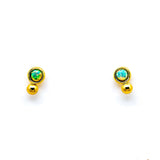 TAI JEWELRY Earrings Gold Vermeil Opal With Gold Ball Stud