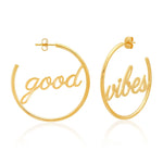 TAI JEWELRY Earrings Good Vibes Gold Hoops