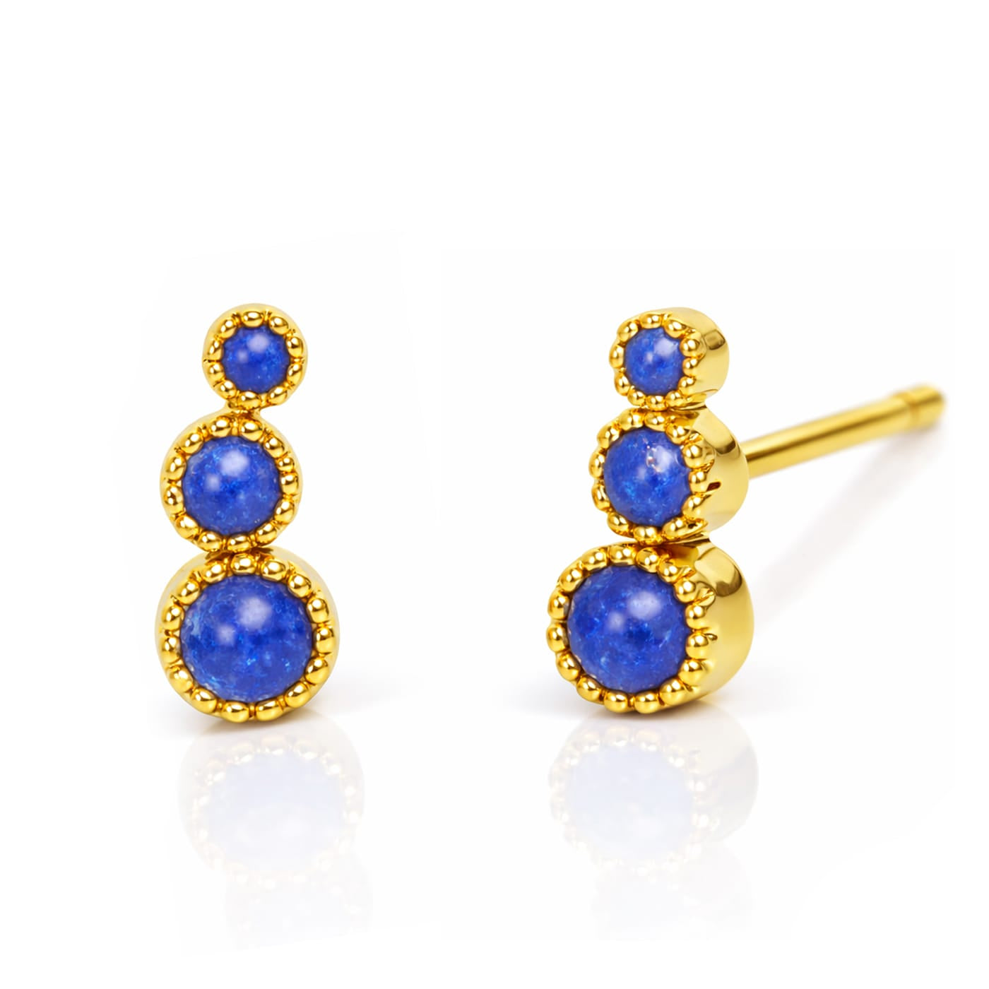 TAI JEWELRY Earrings LAPIZ Graduated Bezel Set Stone Post Earring