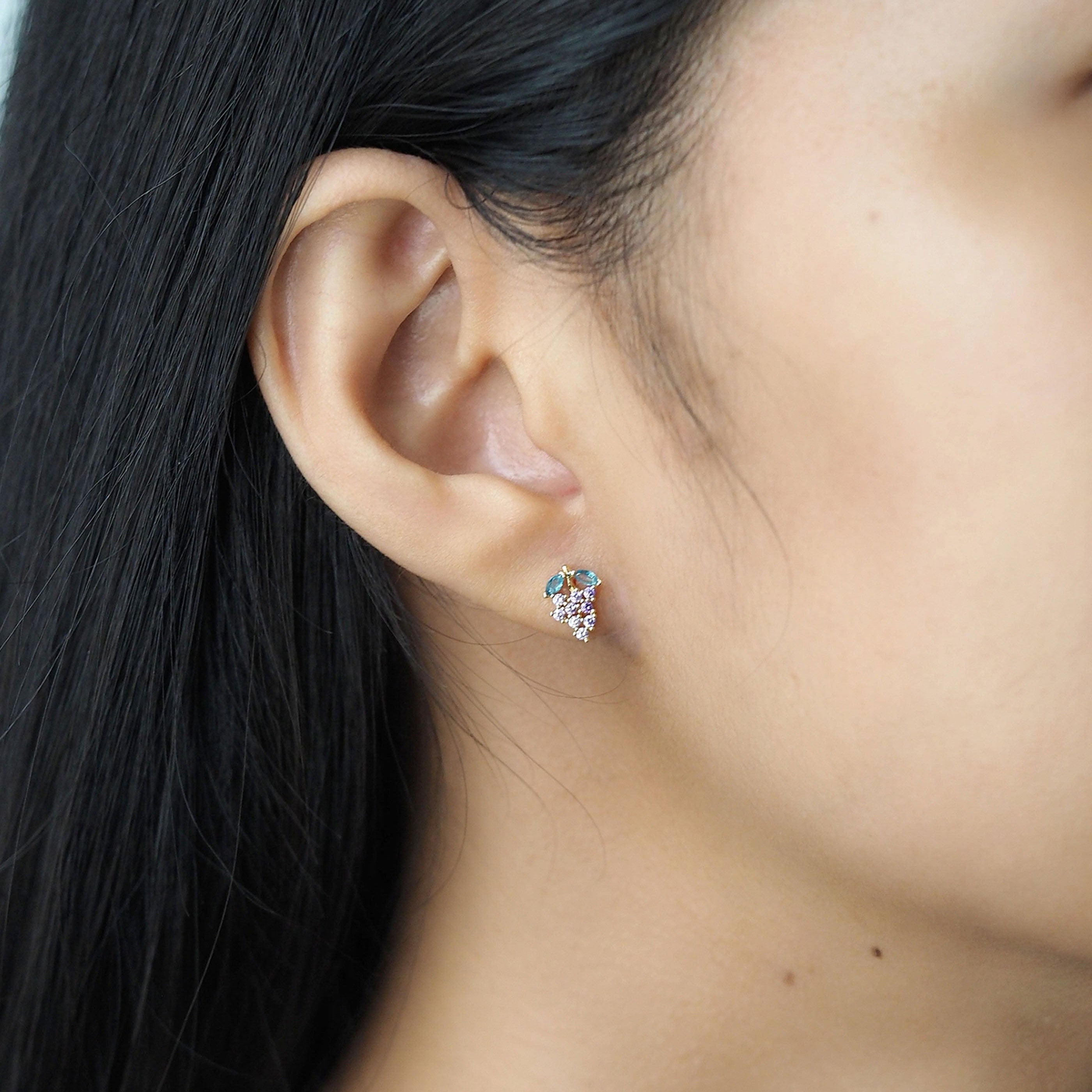 TAI JEWELRY Earrings Grape Studs