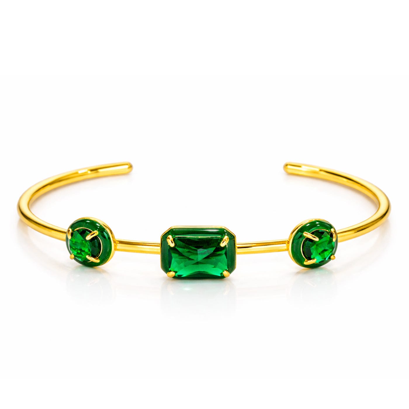 TAI JEWELRY Earrings Green Statement Cuff