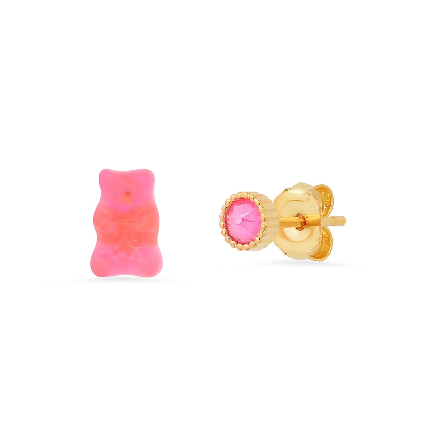 TAI JEWELRY Earrings Pink Gummy Bear Mismatched Studs