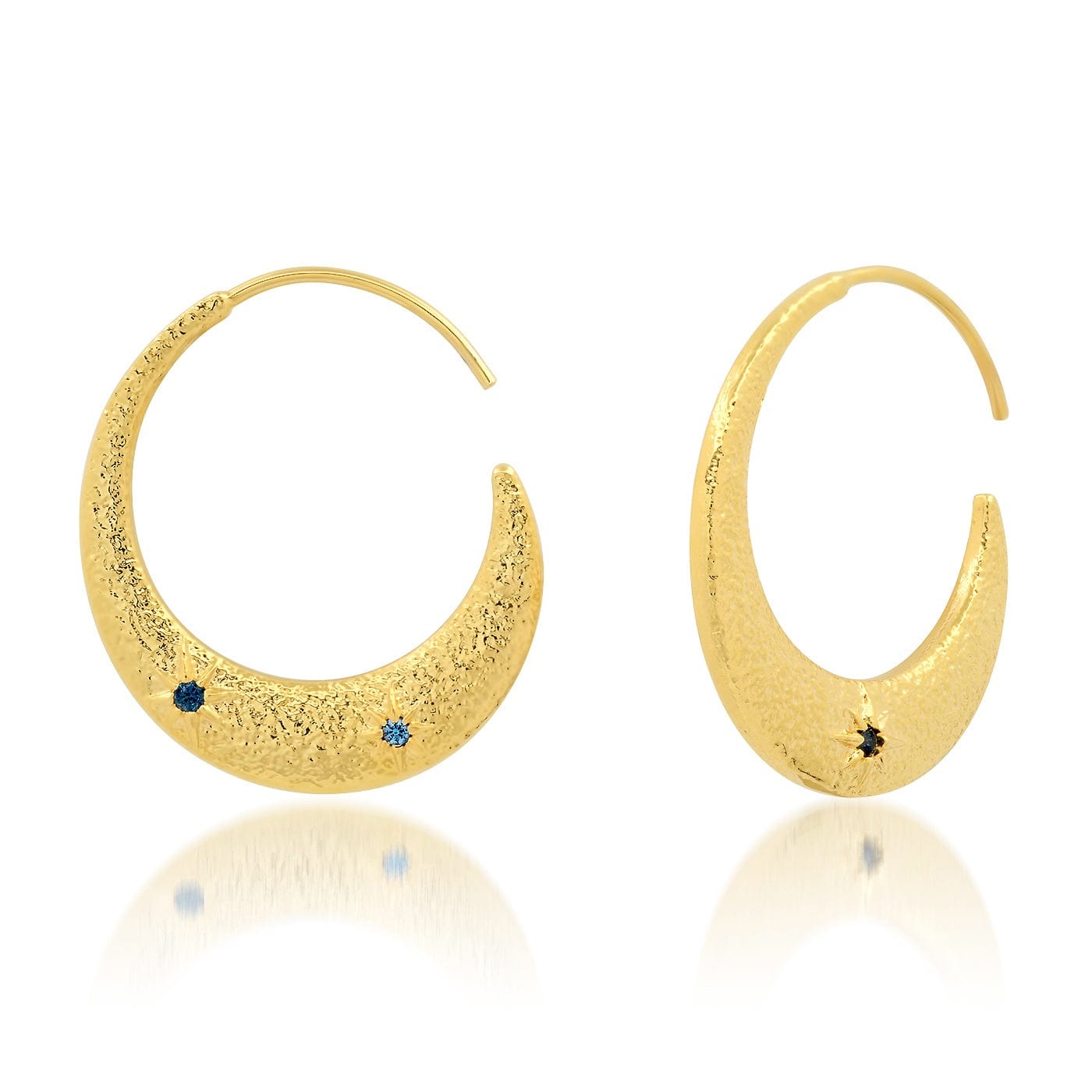 TAI JEWELRY Earrings Hammered Gold Crescent Hoop