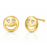 TAI JEWELRY Earrings Heart Eye Simple Gold Emoji Post Earring
