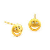 TAI JEWELRY Earrings Heart Eye Simple Gold Emoji Post Earring