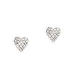 TAI JEWELRY Earrings Silver Heart Pave CZ Studs