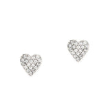 TAI JEWELRY Earrings Silver Heart Pave CZ Studs