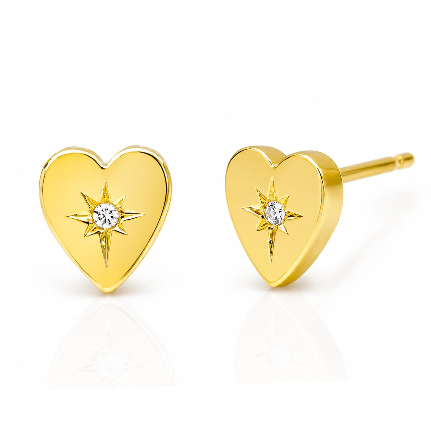 TAI JEWELRY Earrings Gold Heart Studs