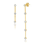 TAI JEWELRY Earrings High/Low Linear Gold Vermeil And CZ Earrings