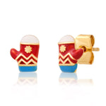 TAI JEWELRY Earrings Holiday Mittens Enamel Studs