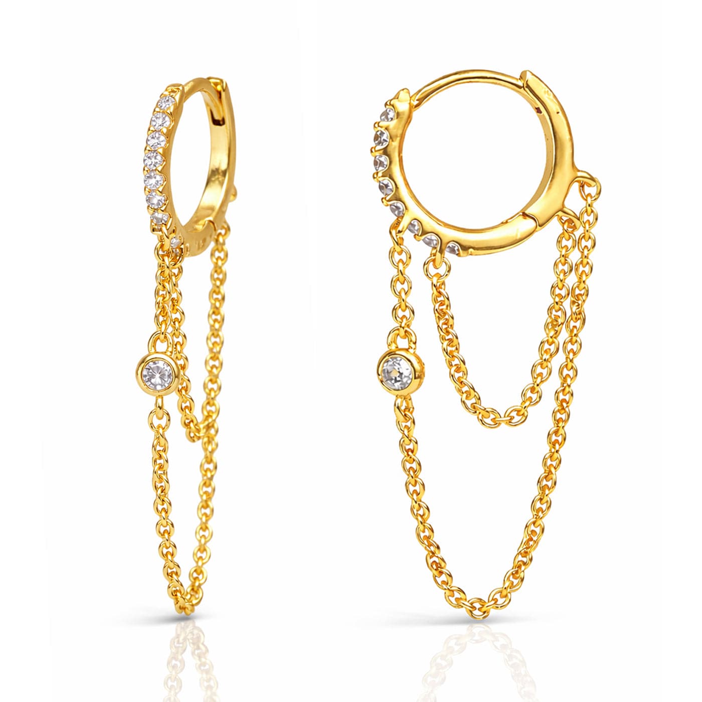 TAI JEWELRY Earrings Hoop Earrings With Chain