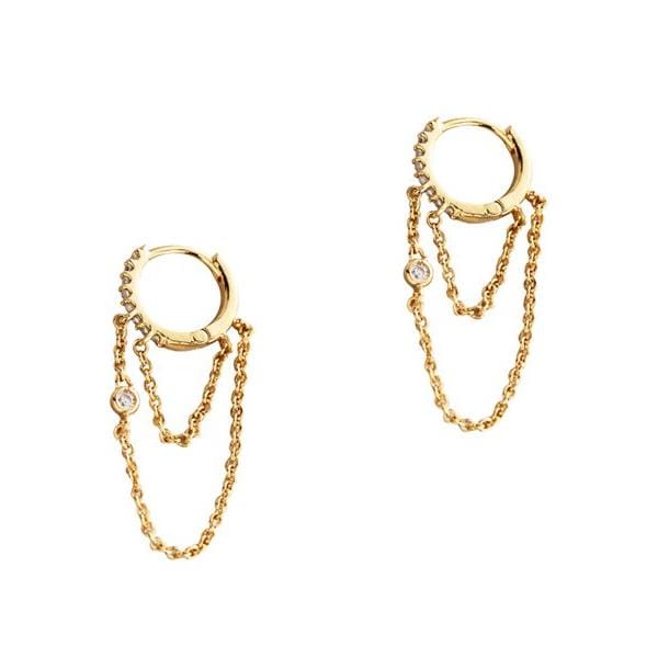 TAI JEWELRY Earrings Hoop Earrings With Chain